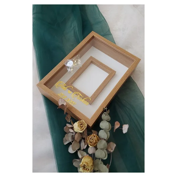 Verda Çerçeve 25x35 Cm Bambu Yatay Fotoğraf Alanlı Model Tasarım Gül Kutusu Anı Çerçevesi! Isimli Ledli