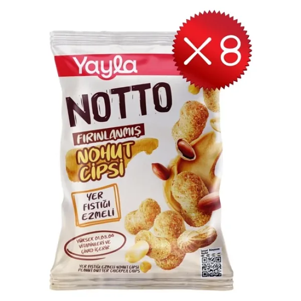 Yayla Notto Yer Fıstığı Ezmeli Nohut Cipsi 55 g x8