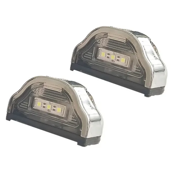 2 Adet Tır Kamyon Dorse Plaka Lambası Kobra Krom 12-24 Volt