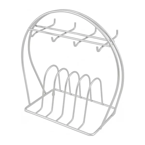 6'lı Fincan Askılığı - Metal Tabak ve Fincan Düzenleyici Stand, Paslanmaz, Şık ve Kullanışlı Mutfak Organizeri