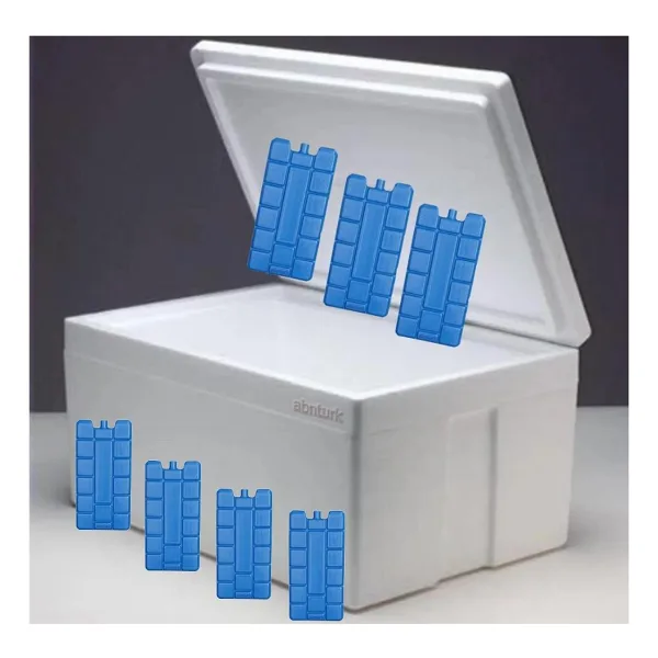 abnturk 20-22 Litre Strafor Köpük Kutu +7 Adet Buz Aküsü Hediye 50X40X26 Izoleli 72 Saat Koruyan Gıda Kolisi