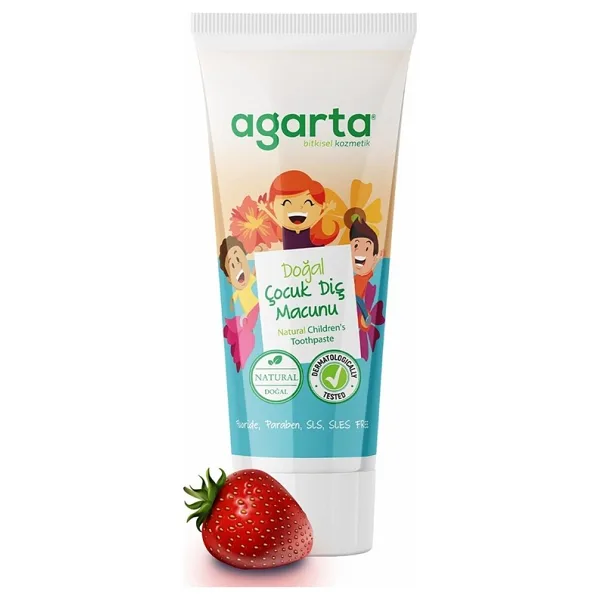 Agarta Doğal Çilekli 75 ml Florürsüz Çocuk Diş Macunu