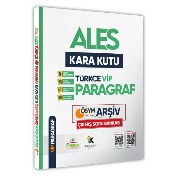 ALES Türkçenin Kara Kutusu ÖSYM ARŞİVİ ÇIKMIŞ PARAGRAF VİP 3 Soru Bankası Konu Özetli Çözümlü