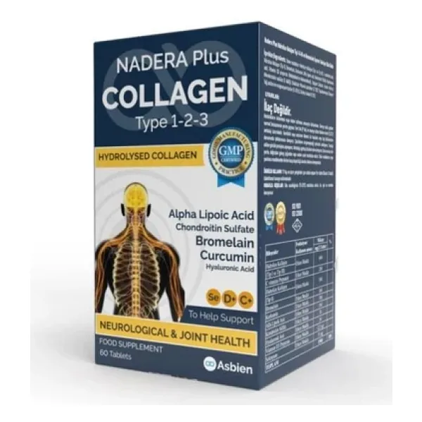 Asbien Nadera Plus Tip 1, Tip 2 , Tip 3 , Bromelain , Kurkumin , Alfa Lipoik Asit , Hyaluronik Asit , Selenyum , Vitamin C