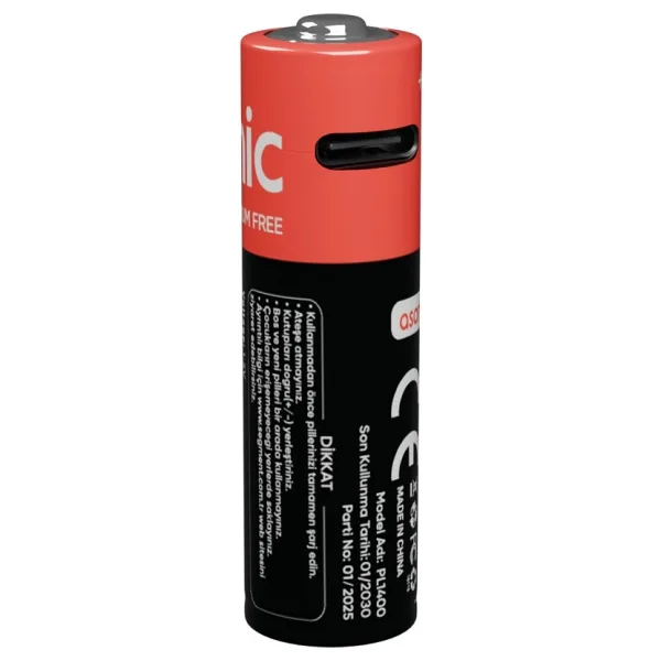 Asonic PL1400 1.5V 1400 mAh 2'li AA Kalem Type-C Şarjlı Pil