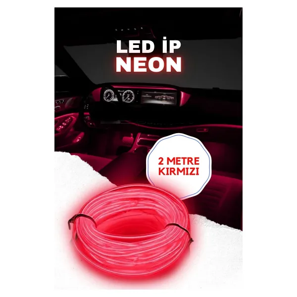ASTRALED Araç Içi Kırmızı Neon Ledi Ip Led Torpido Ledi 2 Metre Neon Led