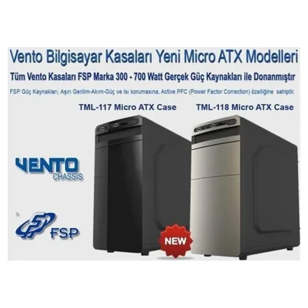 Asus Vento Cıo Tml117 Mıcro Atx Siyah Kasa 400W