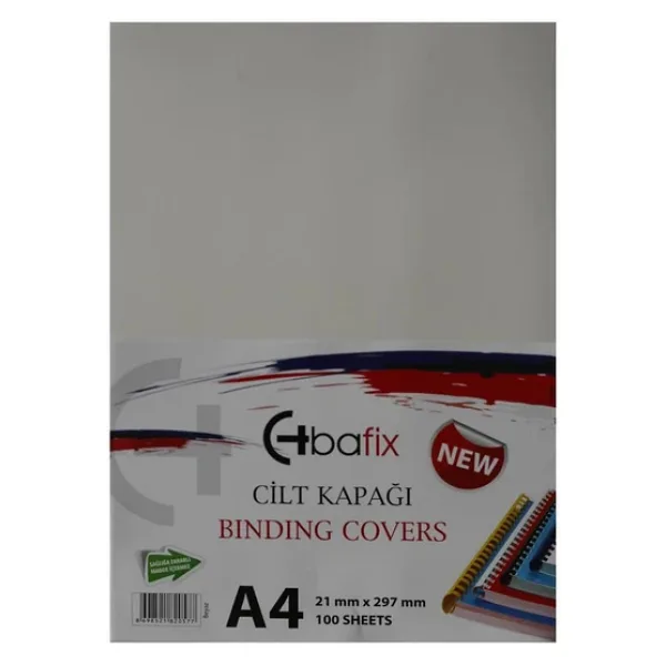 Bafix Cilt Kapağı Plastik Opak A4 160 MIC Beyaz (100 lü)