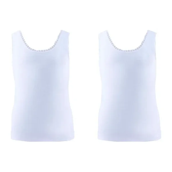 Blackspade Kız Çocuk Atlet 2'li Paket 1297 - Beyaz - 5 - 6 Yaş