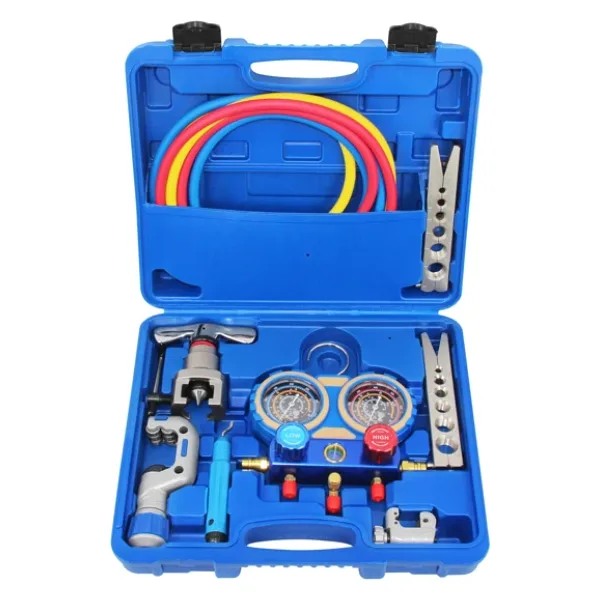 Ch -CT-8A 2Lİ MANİFOLD GAZ SAATİ HAVŞA TAKIMLI (R22-R134-R404-R410) HORTUMLU (KUTULU)