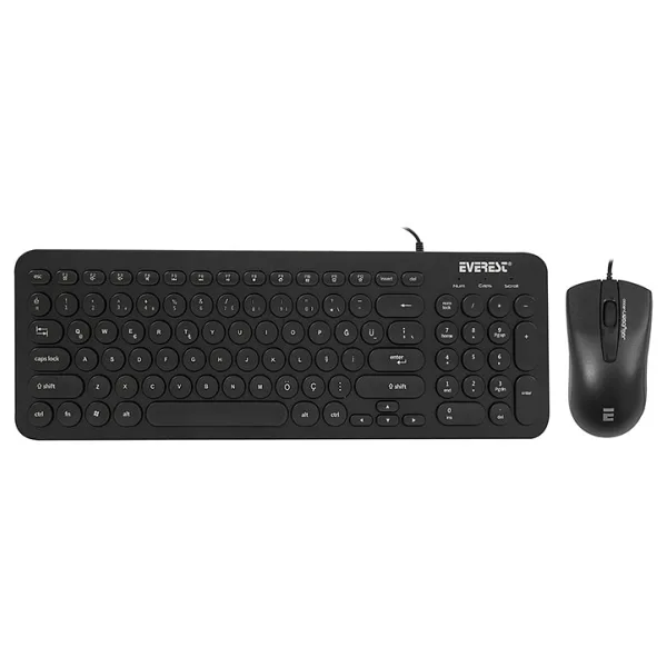 Everest KM-01K Siyah Kablolu Klavye Mouse Seti