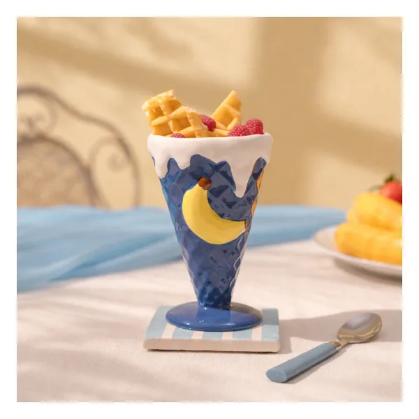 Evidea Kitchen Muz Desenli Seramik Dondurmalık - Renkli