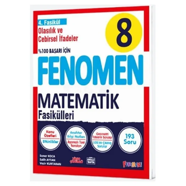 Fenomen Okul Yayınları 8. Sınıf Matematik 4. Fasikül (Olasılık, Cebirsel İfadeler ve Özdeşlikler) Konu Özetli S.B.