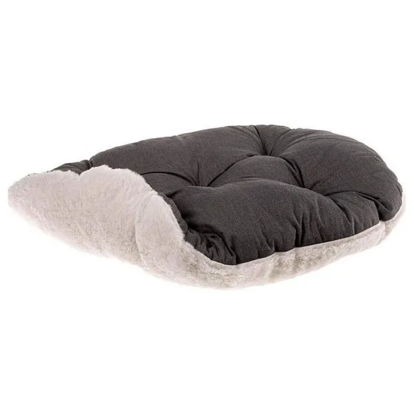 Ferplast Relax 55 Peluş Kedi ve Mini Irk Köpek Yatağı - Marrone Bej (55cm x 36cm)
