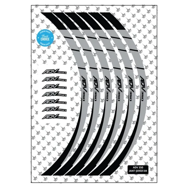 GRIPPATCH Honda ADV350 Uyumlu Jant Şeridi - Siyah / Beyaz