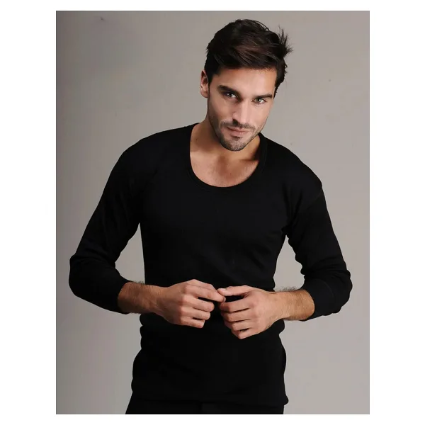 Hasyün Erkek Siyah %61 Yün UZUN Kol Fanila Atlet İçlik 4002 - 2 Adet
