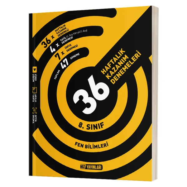 Hız Yayınları 8.Sınıf Fen Bilimleri Haftalık Kazanım Denemeleri