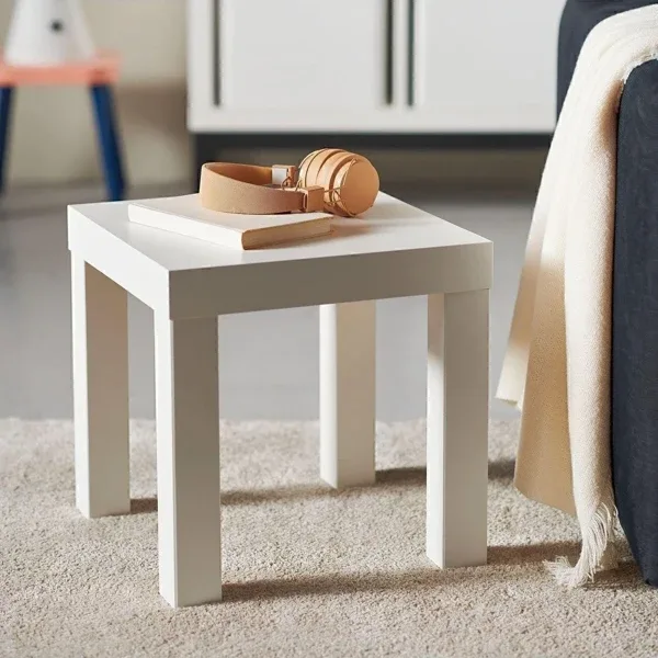 IKEA Mini Salon Sehpası Yan Sehpa 35x35x35 Cm Ahşap Beyaz Renk