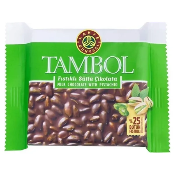 Kahve Dünyası Tambol Antep Fıstıklı Sütlü Çikolata 77 gr