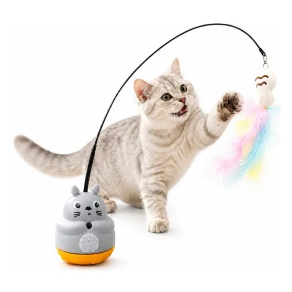 Kedi Şekilli Dönen Peluş Balıklı Olta Oyuncağı