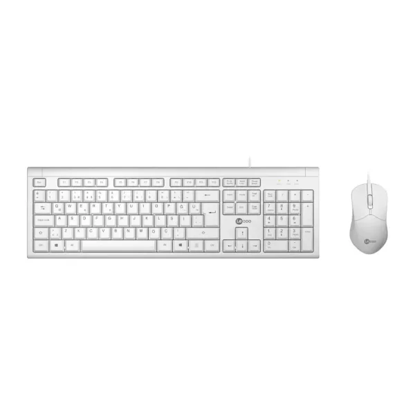 Lenovo Lecoo CM101 Beyaz Kablolu Klavye Mouse Seti
