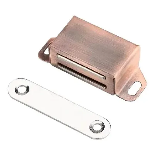 Mıknatıslı Metal Mobilya Kapak Kilidi 36x24x14mm - Bakır