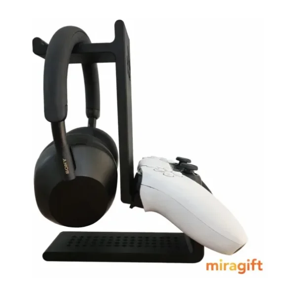 Miralux Gamer Kulaklık Standı ve Xbox & Playtation Uyumlu Gamepad / Kol Tutucu Dekoratif 23 Cm Siyah