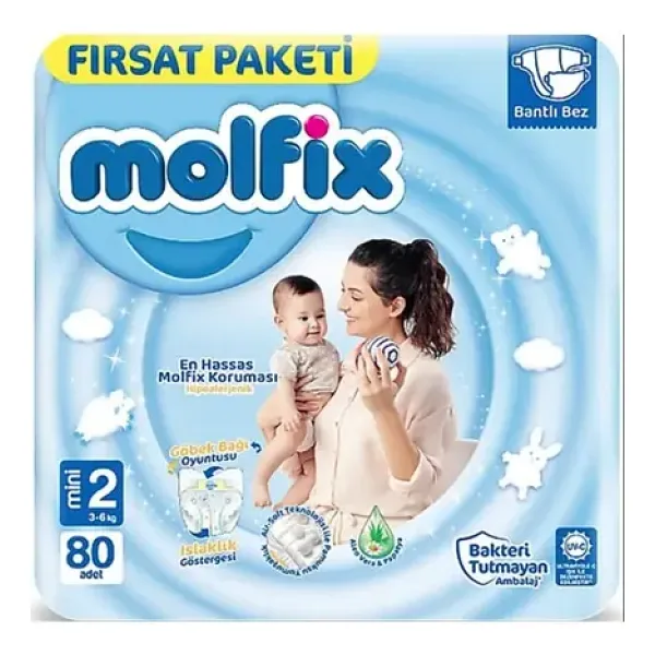 Molfix 2 Numara Mini 80'li Bebek Bezi