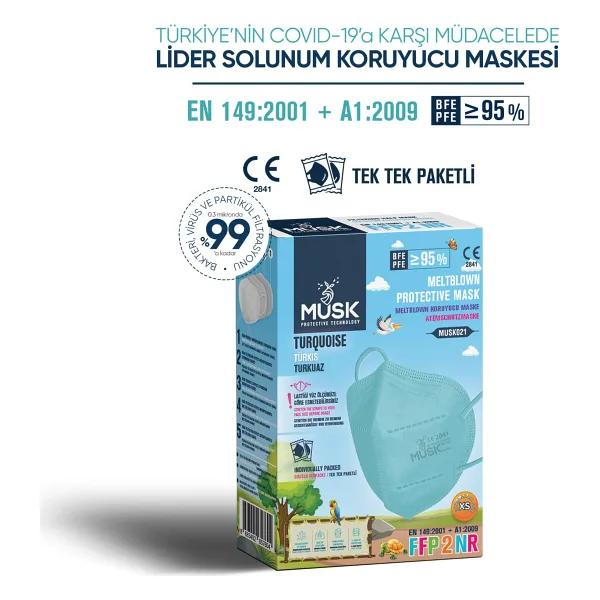 Musk FFP2 Çocuk Maske XS 10'lu
