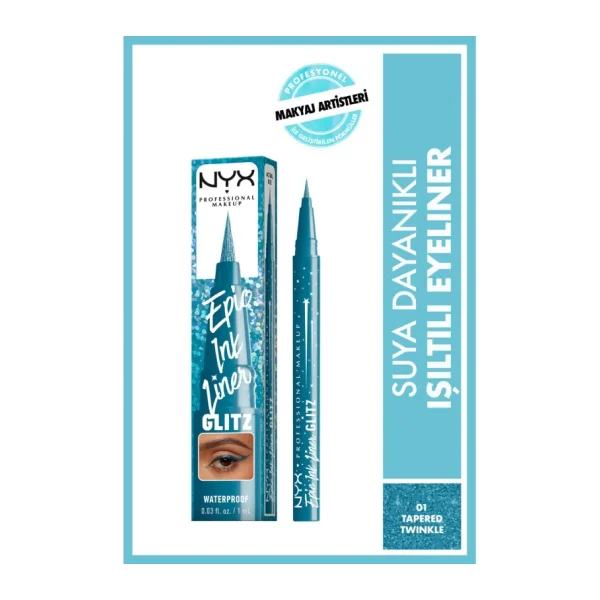 NYX Professional Makeup Epic Ink Liner Glitz 01 Tapered Twinkle Eyeliner