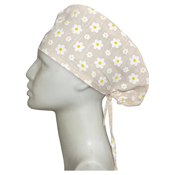 Okanmed Papatyalı Krem Doktor Hemşire Aşçı Cerrahi Bone Hastane Bone Bandana M449