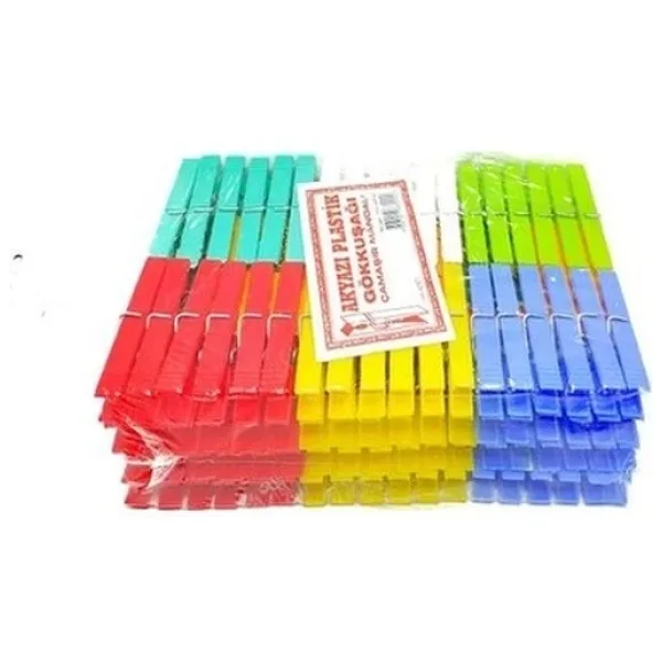 Plastik Gökkuşağı Mandal 144 Parça (5250)