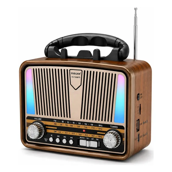 Platoon Yuegan YG-7090BTS Retro Nostalji Bluetooth Speaker FM/AM/SW Radyo Fenerli