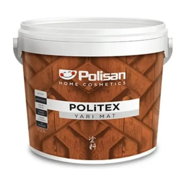 Polisan Politex Dekoratif Su Bazlı Yarı Mat Maun Rengi 2.5 L