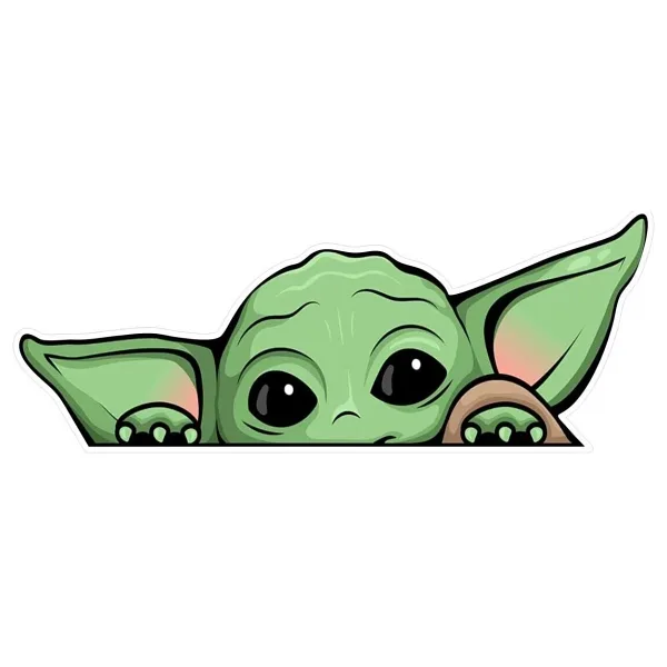 Quart Aksesuar 16 X 6 Cm Yoda Sticker Araba Laptop Oto Motor Sticker