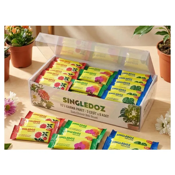 Singledoz Suda Kolay Çözünür Pratik Çiçek Sebze ve Bitki Besini 15'li Avantaj Paket