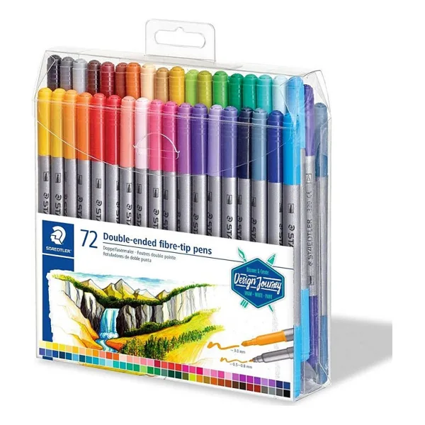 Staedtler Twin Renkli Çift Uçlu Keçeli Kalem Seti 0.8 mm - 3 mm 72'li