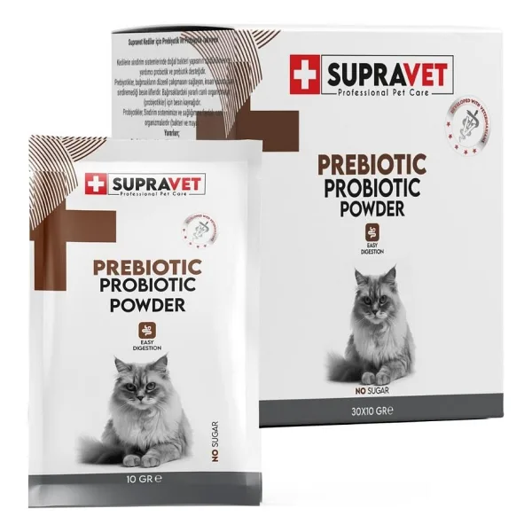 Supravet Toz Probiyotik + Prebiyotik 30x1.5 gr Kedi Bağışıklık Sistemi Güçlendirici