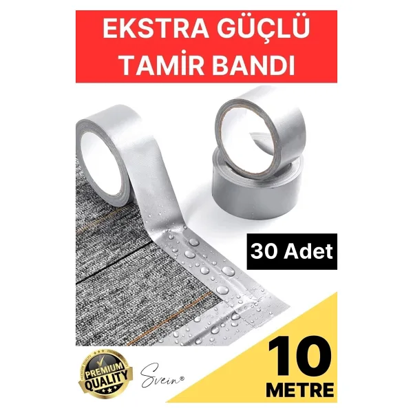 Svein 30 Adet 10 Mt Gri Lifli Tamir Takviye Onarım Bandı Su Geçirmez Sızdırmaz Kuvvetli Dayanıklı Çatlak