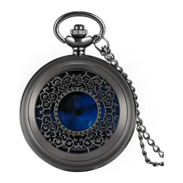 Valkyrie Vintage Kutulu Gece Mavisi Retro Kostekli Cep Saati - Hediyelik Saat