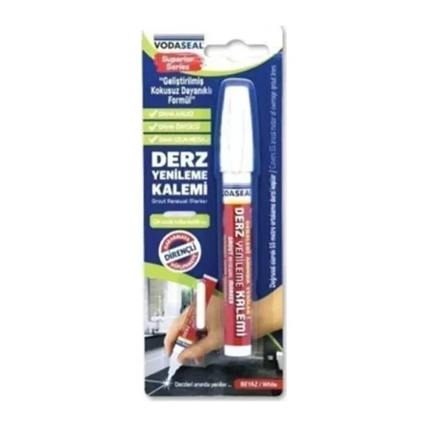 Vodaseal SS Derz Yenileme Kalemi Çift Taraflı Kullabilir Uç Beyaz