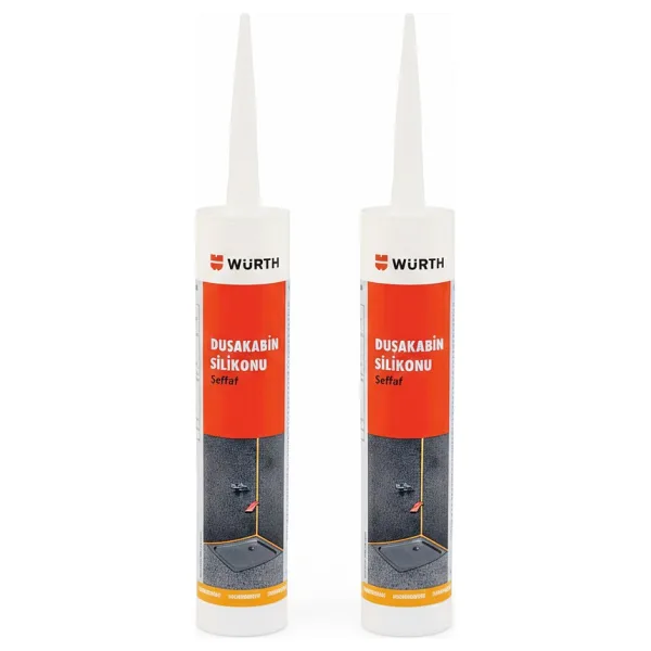Würth Duşakabin Silikonu Şeffaf Su Geçirmez ve Sızdırmaz 310 ml - 2 Adet