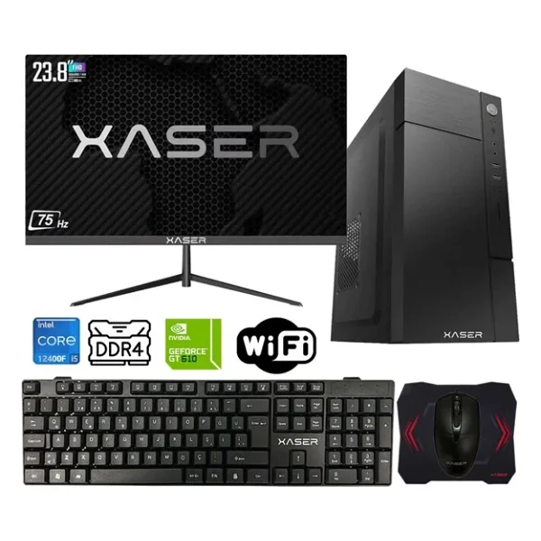 Xaser Xsr564 i5 12400F 16GB Ram 512GB M.2 NVMe SSD 2GB GT610 Ekran Kartı 23.8" Monitör Masaüstü Ofis Bilgisayarı