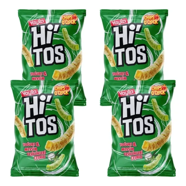 Yayla Hi'tos Yoğurt ve Mevsim Yeşillikleri Çeşnili Patates Çerezi 100 g x4