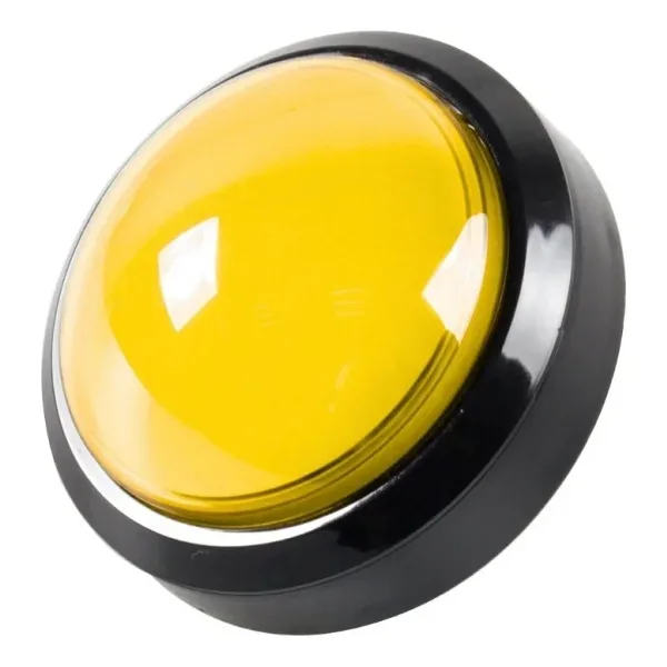 100mm 12V Işıklı Oyun Makinesi Butonu - Sarı