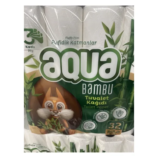 Aqua Bambu 3 Katlı 32'li Tuvalet Kağıdı