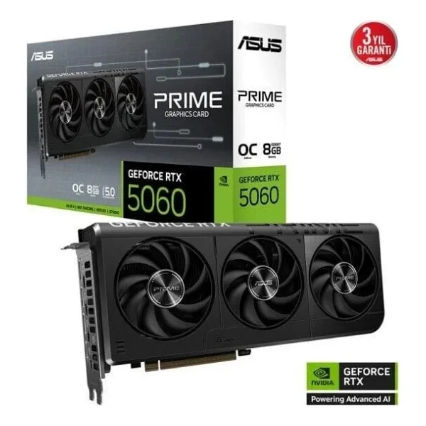 Asus RTX 5060 Prime OC Edition PRIME-RTX5060-O8G 128 Bit GDDR7 8 GB Ekran Kartı