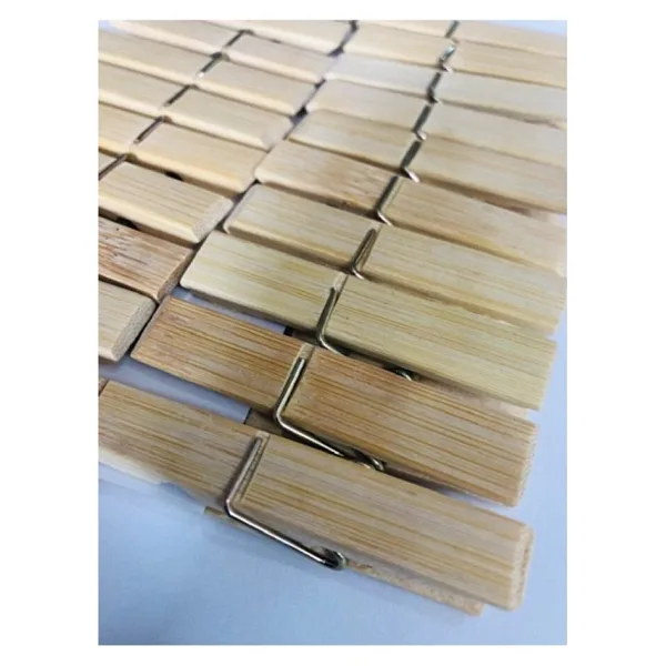 BALSA 40 Adet - Bambu Mandal, Ahşap Mandal, Tahta Mandal - Çamaşır Mandalı
