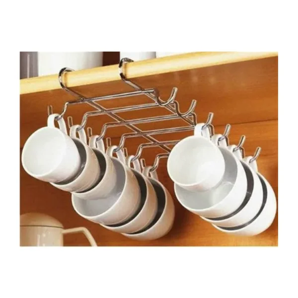 Bardak Fincan Askılığı,10 Kancalı Bardak Fincan Askılığı Metal Raf Altı Portatif Bardak Fincan Askılığı