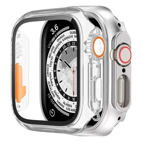 Binano Apple Watch 44mm Ultra Dönüştürücü Kasa ve Ekran Koruyucu Şeffaf
